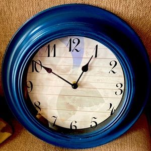 Blue Mermaid Tail Hanging Wall Clock 9.75”